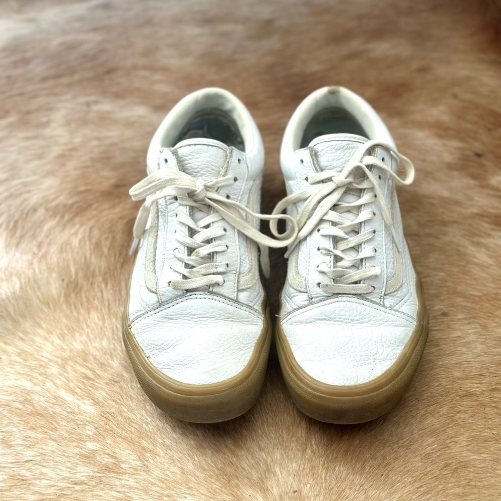 Vans White Leather Sneakers